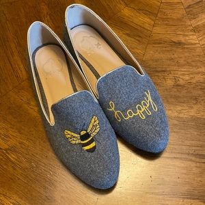 Bee Happy Casual Canvas Flat Size 8.5